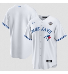 Men Toronto Blue Jays Blank White 2025 World Series Home Cool Base Stitched Baseball Jersey