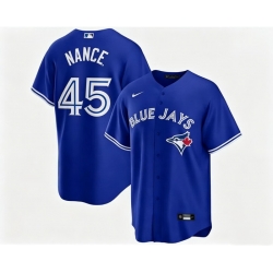 Men Toronto Blue Jays Tommy Nance 45 Blue Away Flex Base Stitched Baseball Jersey
