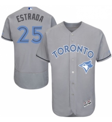 Mens Majestic Toronto Blue Jays 25 Marco Estrada Authentic Gray 2016 Fathers Day Fashion Flex Base MLB Jersey