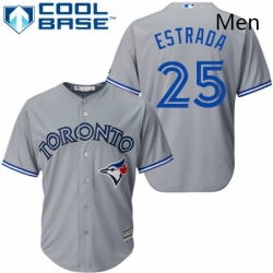 Mens Majestic Toronto Blue Jays 25 Marco Estrada Replica Grey Road MLB Jersey