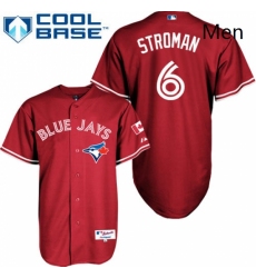 Mens Majestic Toronto Blue Jays 6 Marcus Stroman Replica Red Canada Day MLB Jersey
