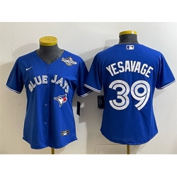 Women Toronto Blue Jays 39 Trey Yesavage Royal 2025 World Series Cool Base Stitched Baseball Jersey 