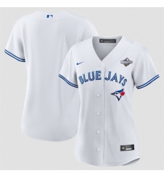Women Toronto Blue Jays Blank White 2025 World Series Home Cool Base Stitched Baseball Jersey Women Toronto Blue Jays Blank White 2025 World Series Home Cool Base Stitched Baseball Jersey