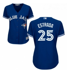 Womens Majestic Toronto Blue Jays 25 Marco Estrada Authentic Blue Alternate MLB Jersey