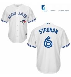 Womens Majestic Toronto Blue Jays 6 Marcus Stroman Replica White MLB Jersey