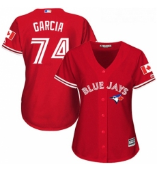 Womens Majestic Toronto Blue Jays 74 Jaime Garcia Authentic Scarlet Alternate MLB Jersey 