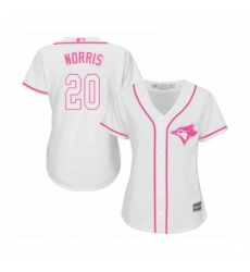 Womens Toronto Blue Jays 20 Bud Norris Replica White Fashion Cool Base Baseball Jersey 