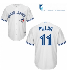 Youth Majestic Toronto Blue Jays 11 Kevin Pillar Replica White Home MLB Jersey