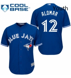 Youth Majestic Toronto Blue Jays 12 Roberto Alomar Authentic Blue Alternate MLB Jersey