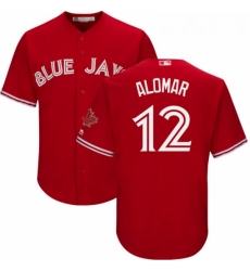 Youth Majestic Toronto Blue Jays 12 Roberto Alomar Replica Scarlet Alternate MLB Jersey