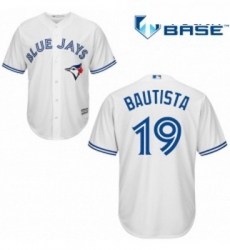 Youth Majestic Toronto Blue Jays 19 Jose Bautista Replica White Home MLB Jersey