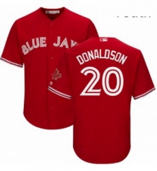 Youth Majestic Toronto Blue Jays 20 Josh Donaldson Replica Scarlet Alternate MLB Jersey