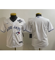 Youth Toronto Blue Jays Blank White 2025 World Series Cool Base Stitched Baseball Jersey Youth Toronto Blue Jays Blank White 2025 World Series Cool Base Stitched Baseball Jersey