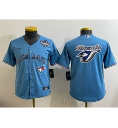 Youth Toronto Blue Jays Team Big Logo Blue 2025 World Series Cool Base Stitched Baseball Jersey Youth Toronto Blue Jays Team Big Logo Blue 2025 World Series Cool Base Stitched Baseball Jersey