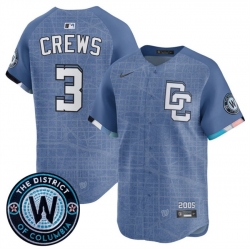 Men Washington Nationals 3 Dylan Crews Blue 2025 City Connect Limited Stitched Baseball Jersey