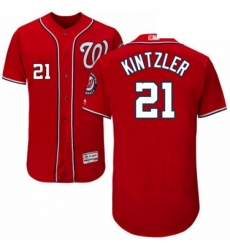 Mens Majestic Washington Nationals 21 Brandon Kintzler Red Alternate Flex Base Authentic Collection MLB Jersey