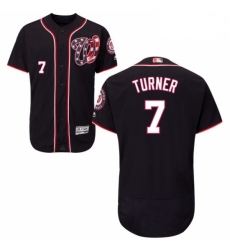 Mens Majestic Washington Nationals 7 Trea Turner Navy Blue Flexbase Authentic Collection MLB Jersey