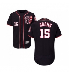 Mens Washington Nationals 15 Matt Adams Navy Blue Alternate Flex Base Authentic Collection Baseball Jersey