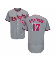 Mens Washington Nationals 17 Andrew Stevenson Grey Road Flex Base Authentic Collection Baseball Jersey