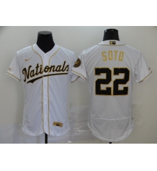 Nationals 22 Juan Soto White Gold 2020 Nike Flexbase Jersey