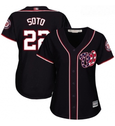 Nationals #22 Juan Soto Navy Blue Alternate Women Stitched Baseball Jersey