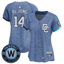 Women Washington Nationals 14 Paul DeJong Blue 2025 City Connect Limited Stitched Baseball Jersey