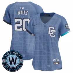 Women Washington Nationals 20 Keibert Ruiz Blue 2025 City Connect Limited Stitched Baseball Jersey