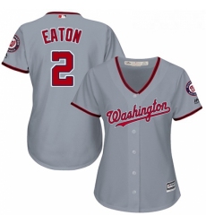 Womens Majestic Washington Nationals 2 Adam Eaton Authentic Grey Road Cool Base MLB Jersey