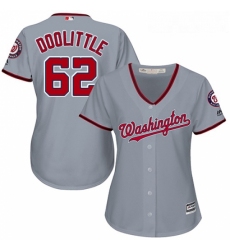 Womens Majestic Washington Nationals 62 Sean Doolittle Authentic Grey Road Cool Base MLB Jersey 