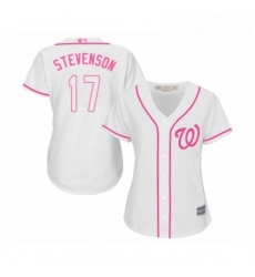 Womens Washington Nationals 17 Andrew Stevenson Replica White Fashion Cool Base Baseball Jersey 