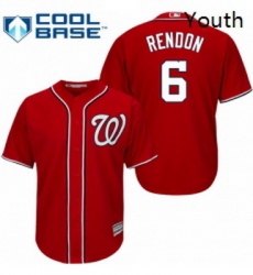 Youth Majestic Washington Nationals 6 Anthony Rendon Authentic Red Alternate 1 Cool Base MLB Jersey