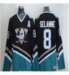 Anaheim Ducks #8 Teemu Selanne Black CCM Throwback Stitched NHL Jersey