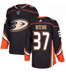 Mens Adidas Anaheim Ducks 37 Nick Ritchie Authentic Black Home NHL Jersey 