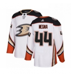 Mens Adidas Anaheim Ducks 44 Jaycob Megna Authentic White Away NHL Jersey 