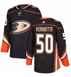 Mens Adidas Anaheim Ducks 50 Antoine Vermette Authentic Black Home NHL Jersey 