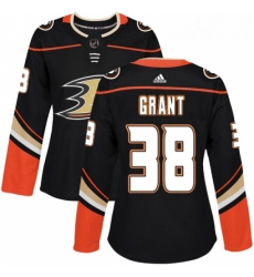 Womens Adidas Anaheim Ducks 38 Derek Grant Authentic Black Home NHL Jersey 