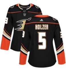 Womens Adidas Anaheim Ducks 5 Korbinian Holzer Premier Black Home NHL Jersey 