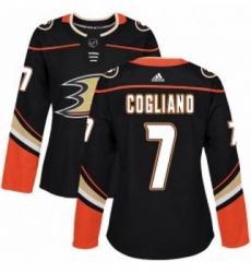 Womens Adidas Anaheim Ducks 7 Andrew Cogliano Premier Black Home NHL Jersey 