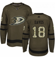 Youth Adidas Anaheim Ducks 18 Patrick Eaves Authentic Green Salute to Service NHL Jersey 