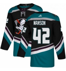 Youth Adidas Anaheim Ducks 42 Josh Manson Authentic Black Teal Third NHL Jersey 