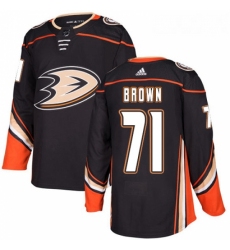Youth Adidas Anaheim Ducks 71 JT Brown Authentic Black Home NHL Jersey 
