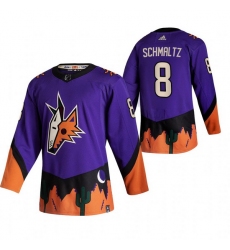 Men Arizona Coyotes 8 Nick Schmaltz Purple Adidas 2020 21 Reverse Retro Alternate NHL Jersey