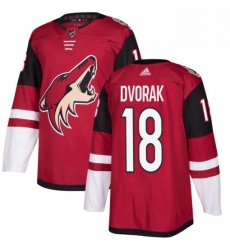 Mens Adidas Arizona Coyotes 18 Christian Dvorak Premier Burgundy Red Home NHL Jersey 