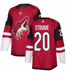 Mens Adidas Arizona Coyotes 20 Dylan Strome Premier Burgundy Red Home NHL Jersey 
