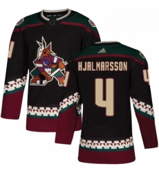 Mens Adidas Arizona Coyotes 4 Niklas Hjalmarsson Premier Black Alternate NHL Jersey 