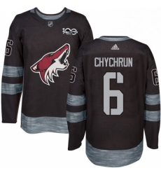 Mens Adidas Arizona Coyotes 6 Jakob Chychrun Authentic Black 1917 2017 100th Anniversary NHL Jersey 