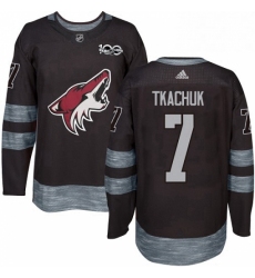 Mens Adidas Arizona Coyotes 7 Keith Tkachuk Premier Black 1917 2017 100th Anniversary NHL Jersey 