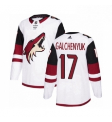 Youth Adidas Arizona Coyotes 17 Alex Galchenyuk Authentic White Away NHL Jersey 