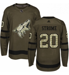 Youth Adidas Arizona Coyotes 20 Dylan Strome Premier Green Salute to Service NHL Jersey 