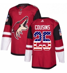 Youth Adidas Arizona Coyotes 25 Nick Cousins Authentic Red USA Flag Fashion NHL Jersey 